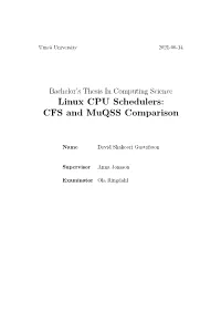 Linux CPU Schedulers: CFS and Muqss Comparison