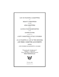 List of Standing Committees