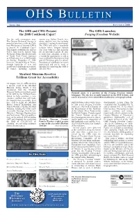 OHS Bulletin Readers Will Remem- Downloadable Lesson Plans for Mayor Francis Richardson and Ber Last Year’S Forging Freedom Elementary (Gr