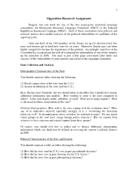 Opposition Research Assignment