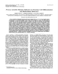Proteus Mirabilis Mutants Defective in Swarmer Celldifferentiation