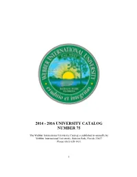 2014 - 2016 University Catalog Number 75