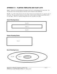 Appendix F.4 Planting Templates and Plant Lists