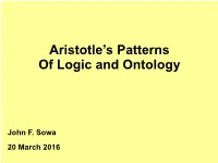 Aristotle's Patterns of Logic and Ontology