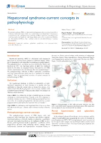 Hepatorenal Syndrome-Current Concepts in Pathophysiology