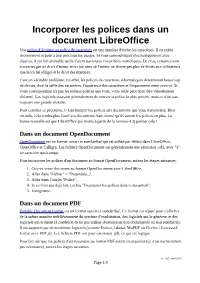 Incorporer Les Polices Dans Un Document Libreoffice Une Police D’Écriture Ou Police De Caractères Est Une Manière D'écrire Les Caractères