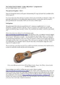 LGA Podcast 1 Program Notes
