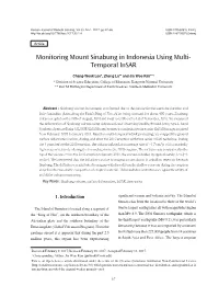 Monitoring Mount Sinabung in Indonesia Using Multi- Temporal Insar