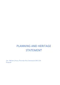 Planning and Heritage Statement