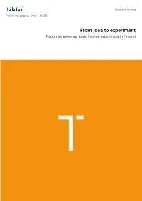 Report on Universal Basic Income Experiment in Finland