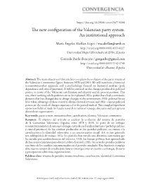 The New Configuration of the Valencian Party System. an Institutional Approach
