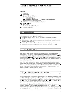 Unit 3 Money and Prices