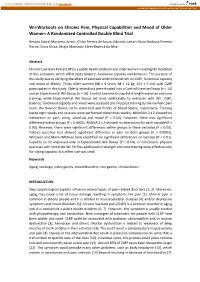 Wii-Workouts on Chronic Pain, Physical Capabilities and Mood of Older Women: a Randomized Controlled Double Blind Trial
