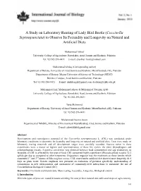 A Study on Laboratory Rearing of Lady Bird Beetle (Coccinella Septempunctata) to Observe Its Fecundity and Longevity on Natural and Artificial Diets