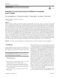 Evaluation of Cassava Processing and Utilization at Household Level in Zambia
