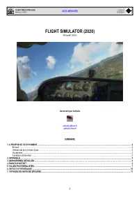 FLIGHT SIMULATOR (2020) Révision 4 Microsoft (2020) AIDE-MEMOIRE 19/06/2021