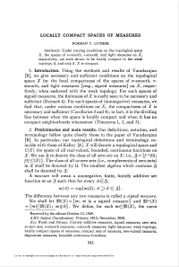 Locally Compact Spaces of Measures
