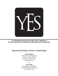 Observational Studies and Bias in Epidemiology