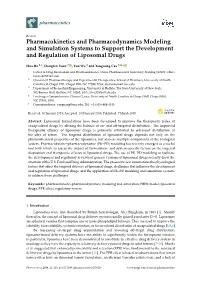 Pharmacokinetics and Pharmacodynamics Modeling and Simulation Systems to Support the Development and Regulation of Liposomal Drugs