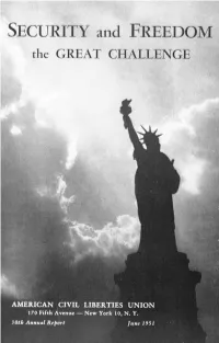 Security and Freedom-That Is Today’S Great Challenge