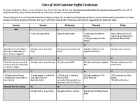 Class of 2021 Calendar Raffle Fundraiser