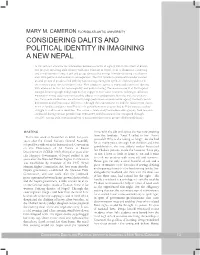 Considering Dalits and Political Identity In