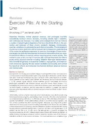 Exercise Pills: at the Starting Line