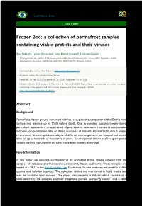 Frozen Zoo: a Collection of Permafrost Samples Containing Viable Protists and Their Viruses