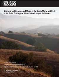 Geologic and Geophysical Maps of the Santa Maria and Part of the Point Conception 30'×60' Quadrangles, California