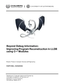 Improving Program Reconstruction in LLDB Using C++ Modules