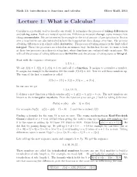 Lecture 1: What Is Calculus?