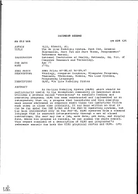 The on Line Modeling System. Part One, General Discussion. Part Two and Part Three, Programmers' Reference Manual