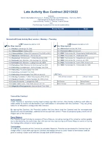 Late Activity Bus Contract 2021/2022