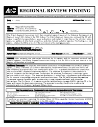 Regional Review Finding