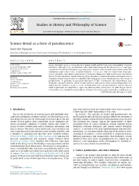 Science Denial As a Form of Pseudoscience