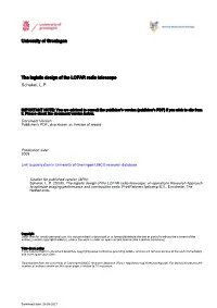 University of Groningen the Logistic Design of the LOFAR Radio Telescope Schakel, L.P