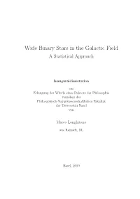 Wide Binary Stars in the Galactic Field a Statistical Approach