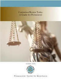 Conviction Review Today: a Guide for Prosecutors