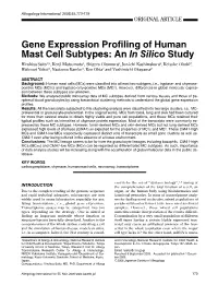 Gene Expression Profiling of Human Mast Cell Subtypes