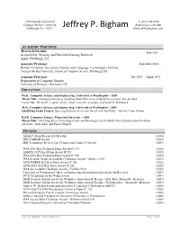 Jeffrey P. Bigham Updated 2/3/2020