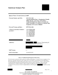 Statistical Analysis Plan