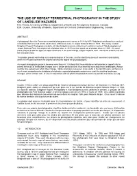 The Use of Repeat Terrestrial Photography in the Study of Landslide Hazards K.D
