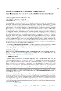 Visual Narratives and Collective Memory Across Peer-Produced Accounts of Contested Sociopolitical Events