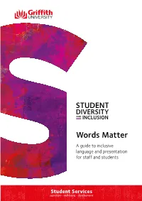 Words Matter: a Guide to Inclusive Language and Presentation for Staff