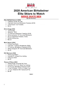 2020 American Birkebeiner Elite Skiers to Watch