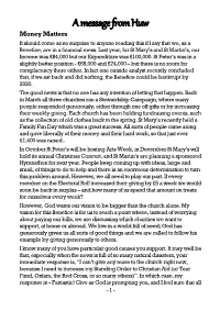 A Message from Huw Money Matters It Should Come As No Surprise to Anyone Reading This If I Say That We, As a Benefice, Are in a Financial Mess