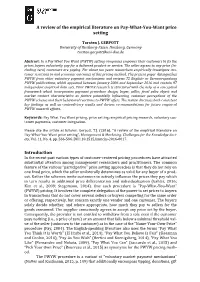 A Review of the Empirical Literature on Pay-What-You-Want Price Setting