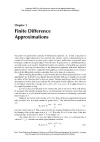 Chapter 1. Finite Difference Approximations