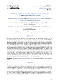 Cluster Organization of Extractive Industries in Northern Regions: a Comprehensive Assessment Method