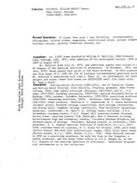 Collection: DEITRICK, IHLLIAN HENLEY Papers Wake County, Raleigh [1858-185~)